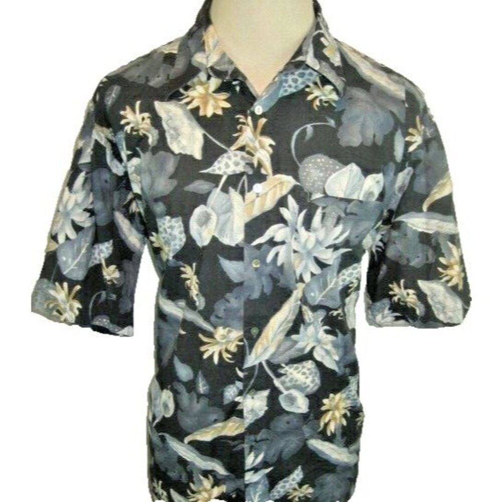 Mens Riscatto Multicolor Floral Aloha Hawaiian Island Casual Shirt sz L